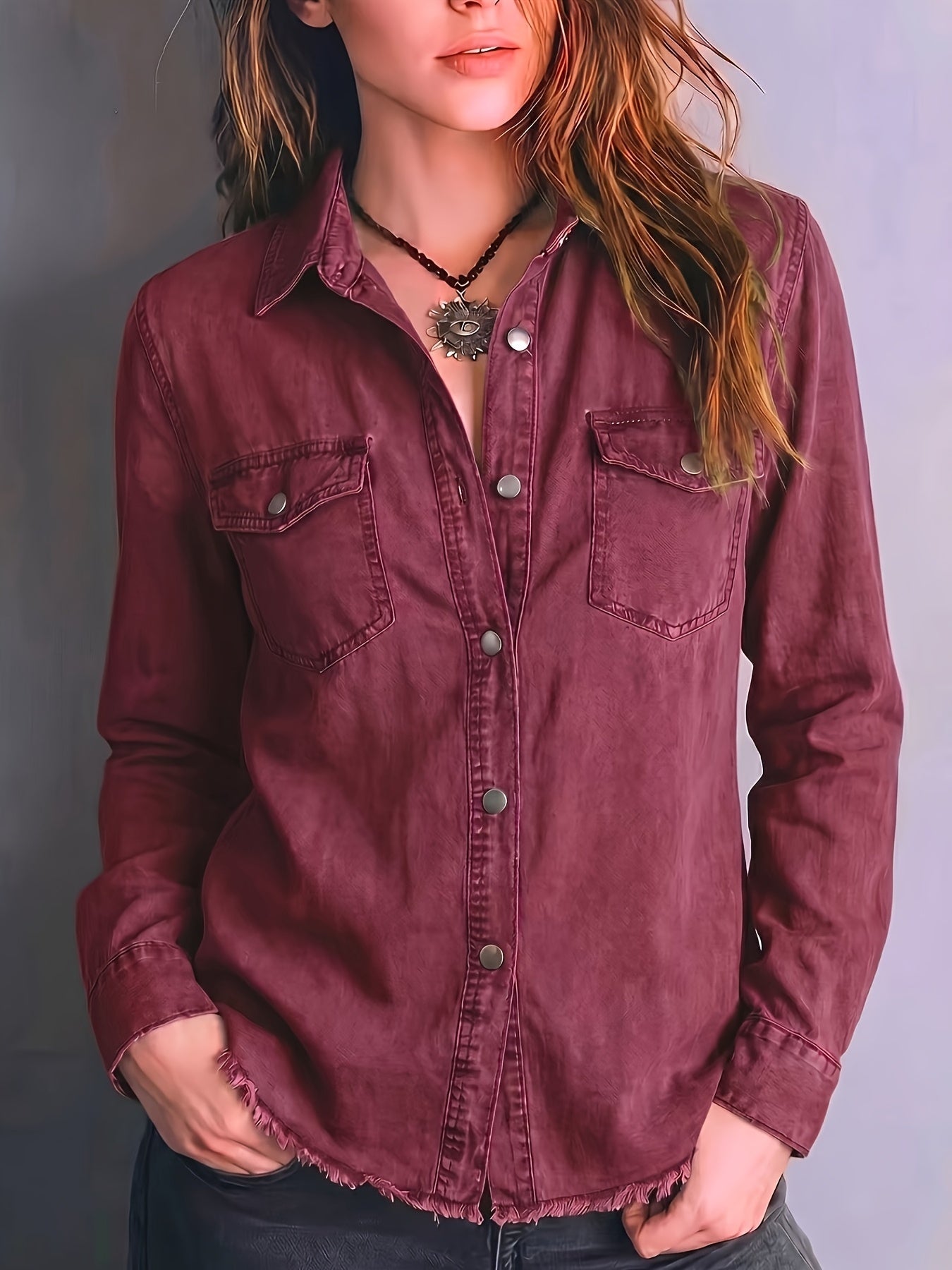 Blazka | Button Front Long Sleeve Shirt with Pockets