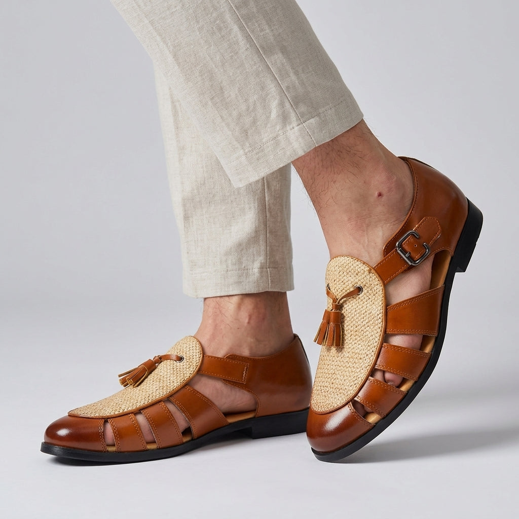 Andarson | Fisherman Loafers Woven Vamp Tassel Buckle