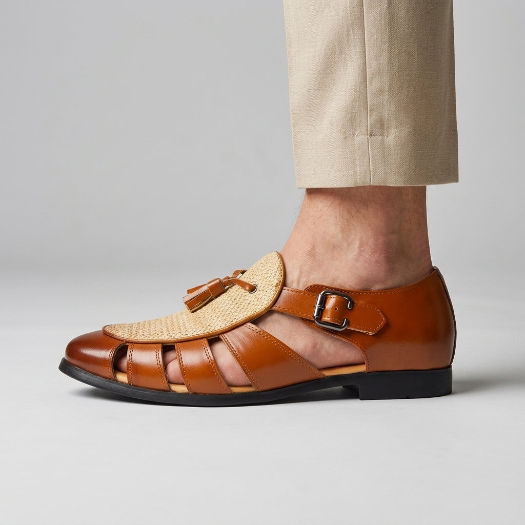 Andarson | Fisherman Loafers Woven Vamp Tassel Buckle