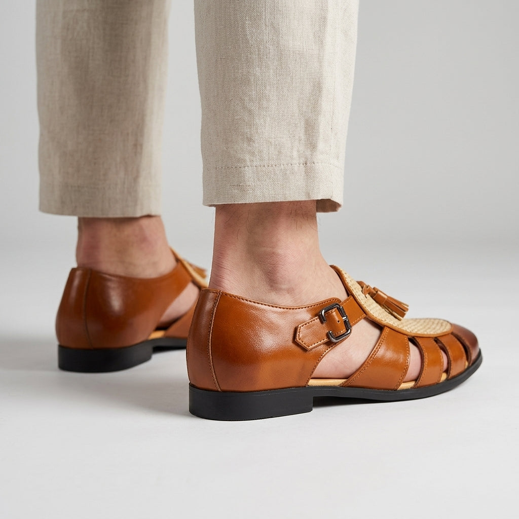 Andarson | Fisherman Loafers Woven Vamp Tassel Buckle