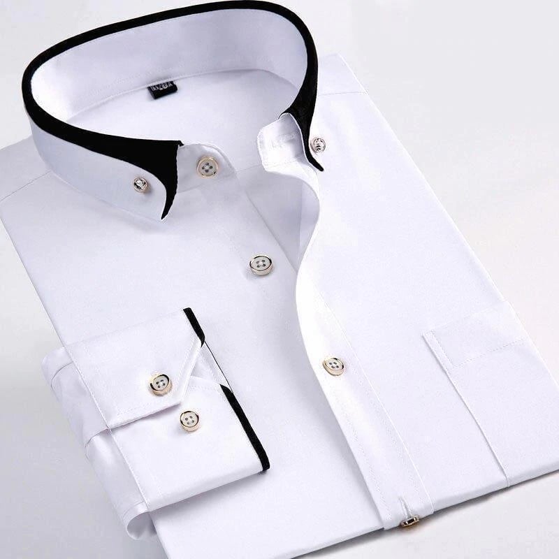 Abram | Long Sleeve Contrast Collar Button Shirt