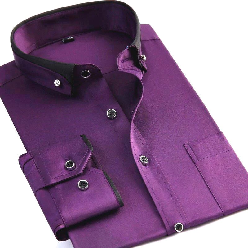 Abram | Long Sleeve Contrast Collar Button Shirt