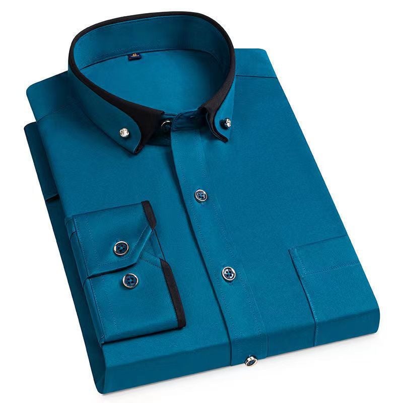 Abram | Long Sleeve Contrast Collar Button Shirt
