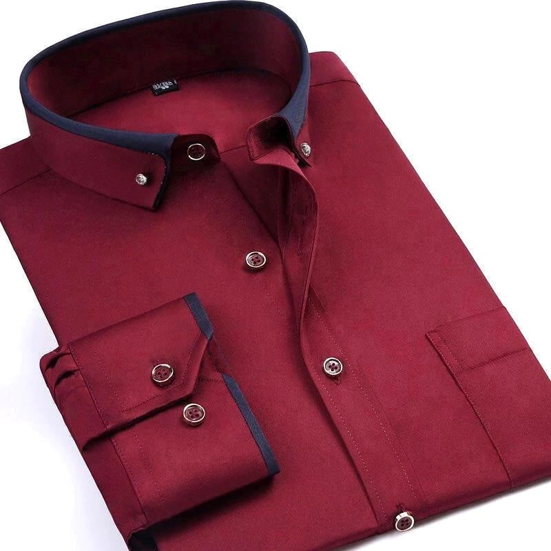 Abram | Long Sleeve Contrast Collar Button Shirt
