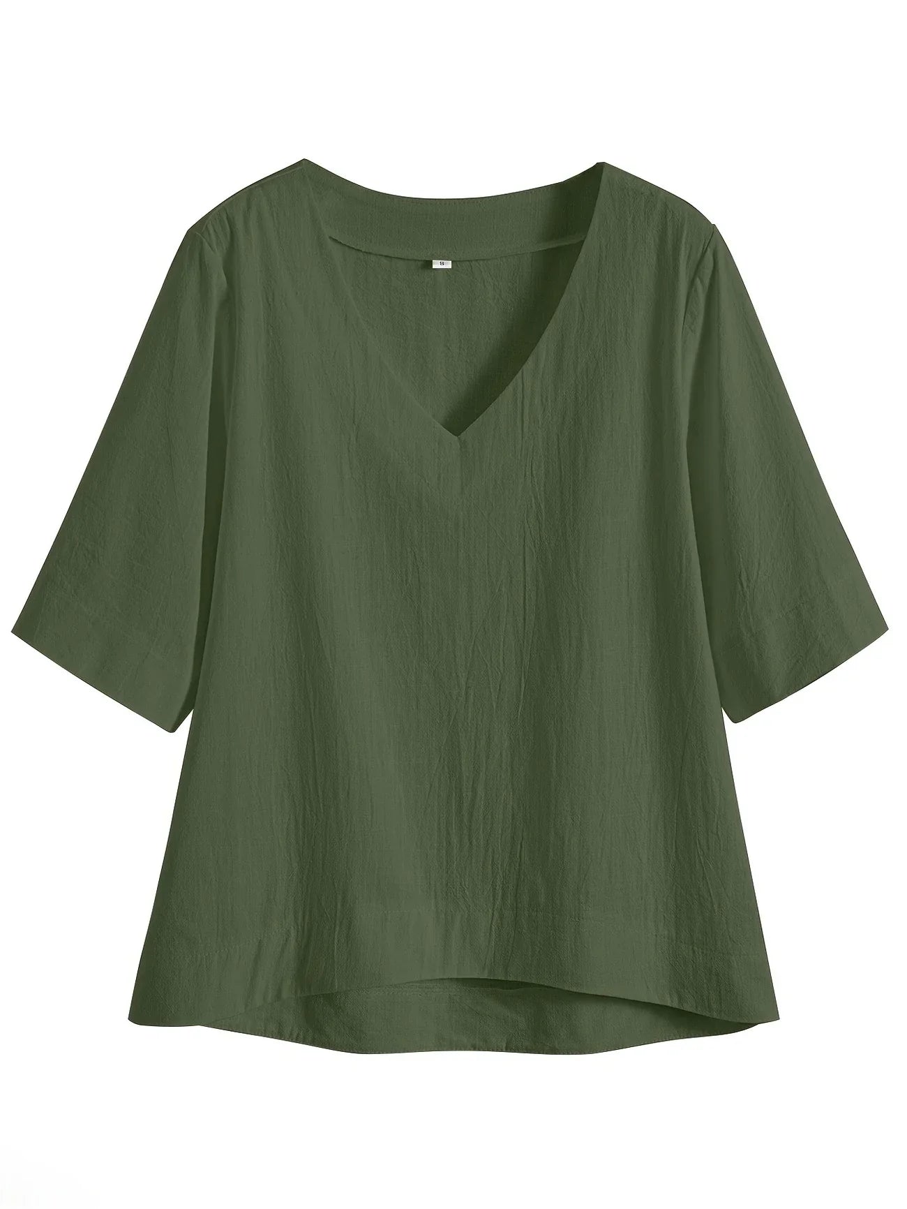 Mattea | V Neck Loose Fit Short Sleeve Top