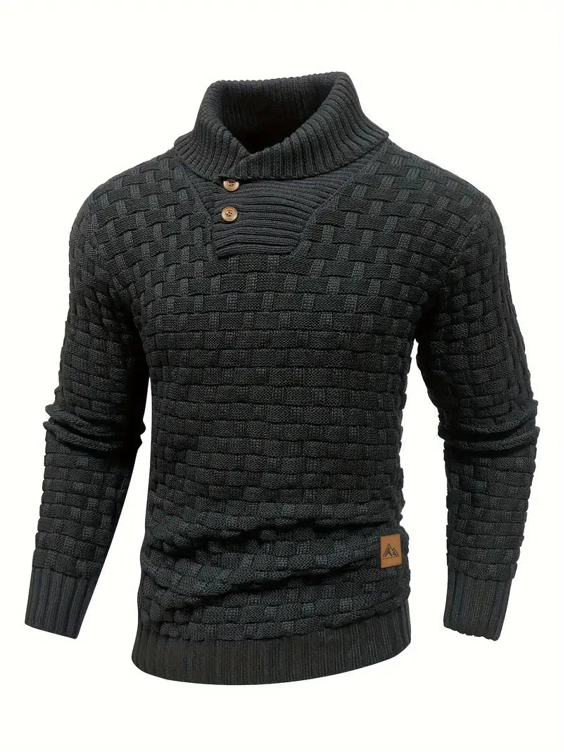 Homero | Textured Knit Turtleneck Long Sleeve Sweater