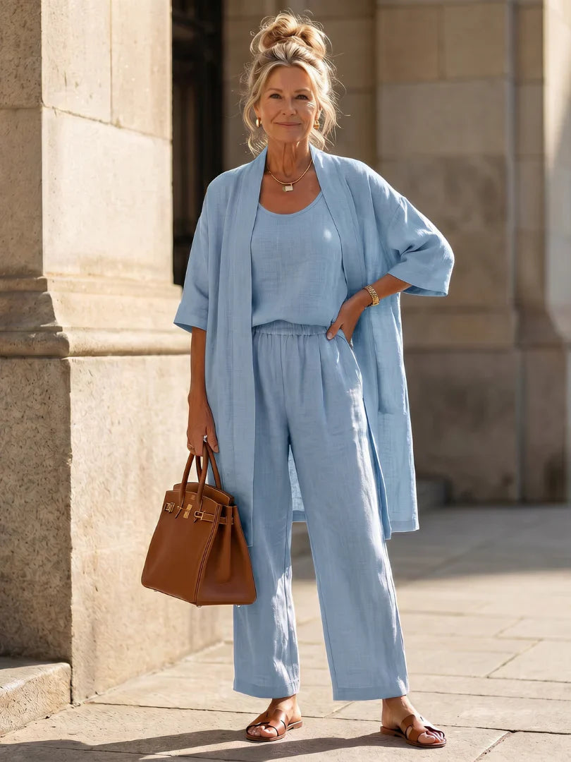 Amberley | Pant Set With Long Open Layer