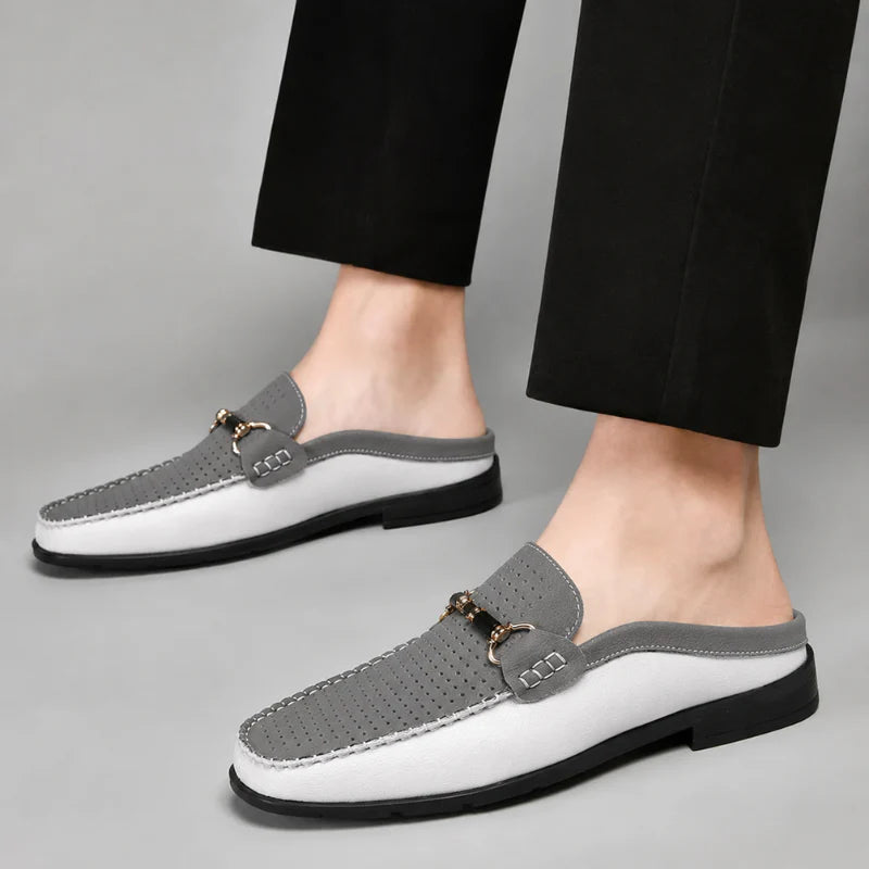 Yerson | Perforated Slip-On Mule Loafers