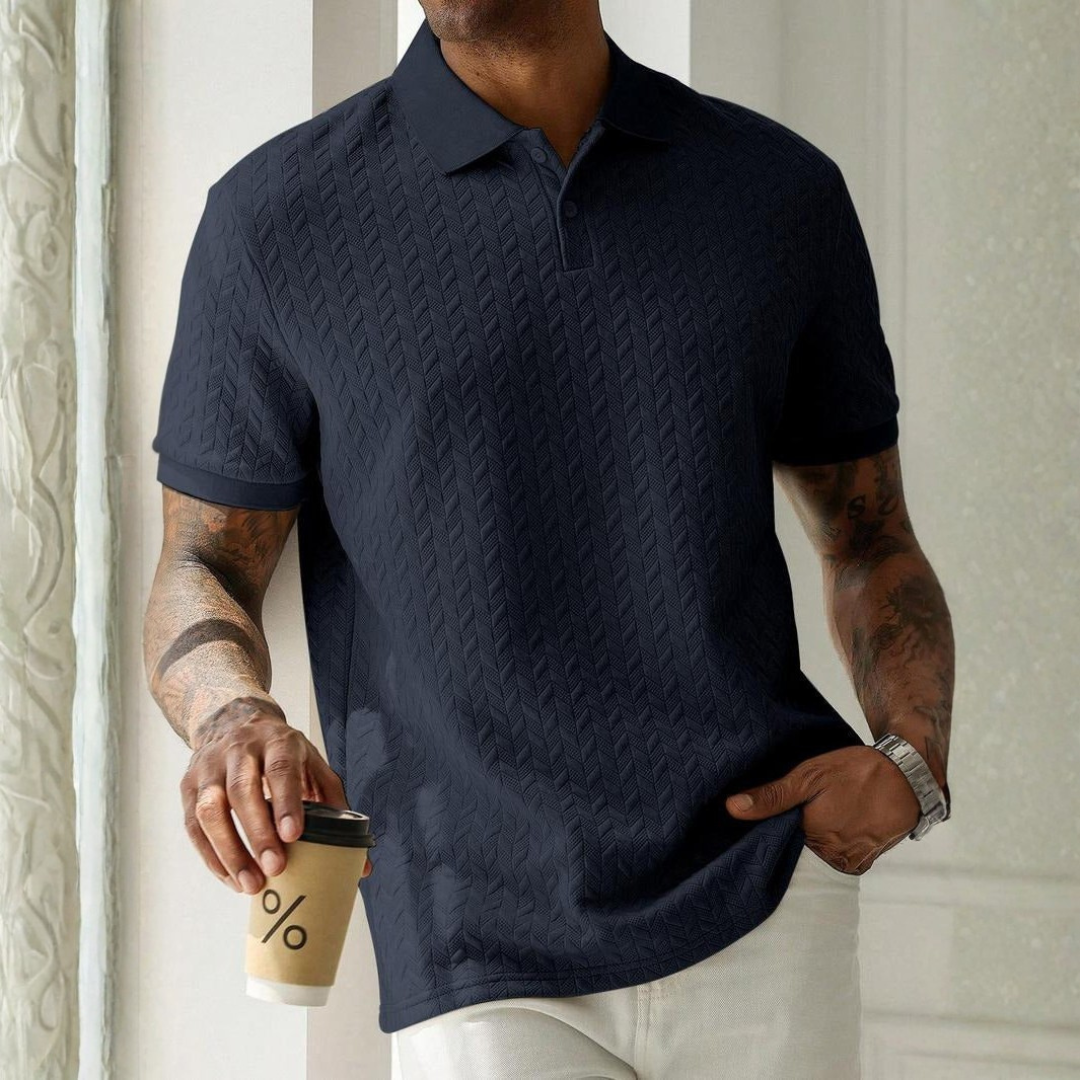 Wilheian | Textured Polo Shirt in Multiple Colors