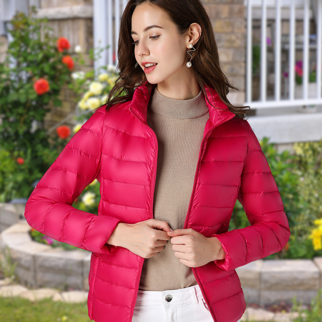 Isla | Lightweight Quilted Stand Collar Puffer Jacket