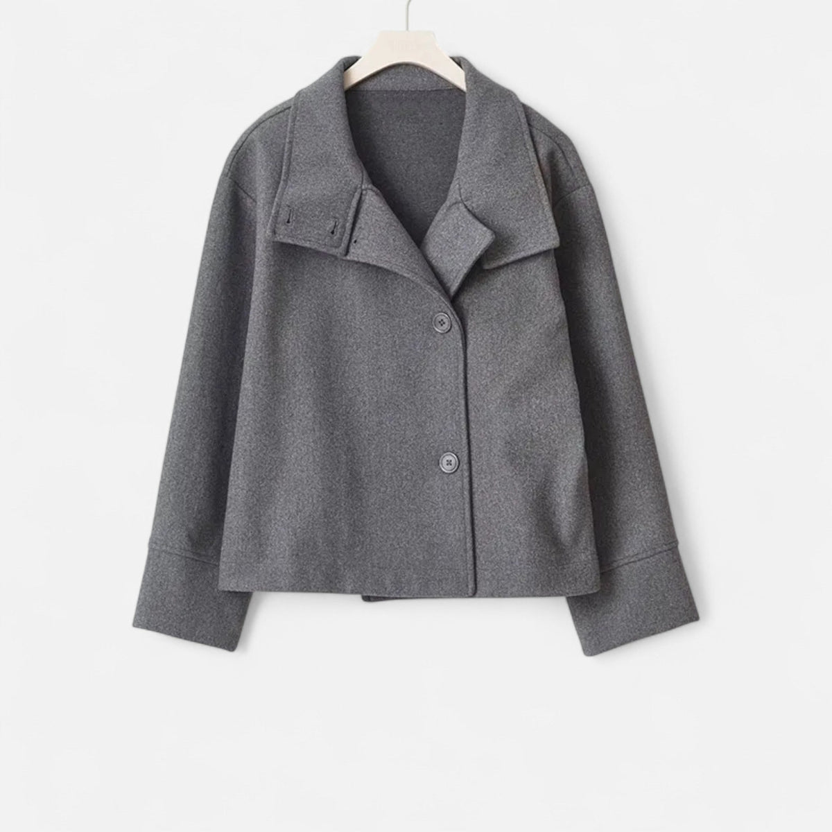 Eveliya | Chic Structured Short Coat with Double Buttons