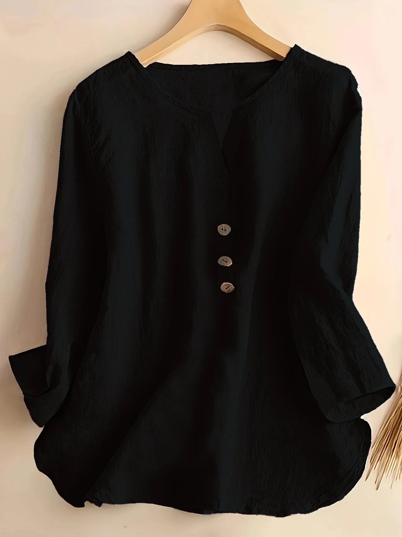 Mykaela | Blouse With Button V Neckline