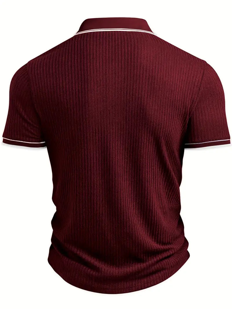 Orestis - Ribbed Short Sleeve Polo Shirt
