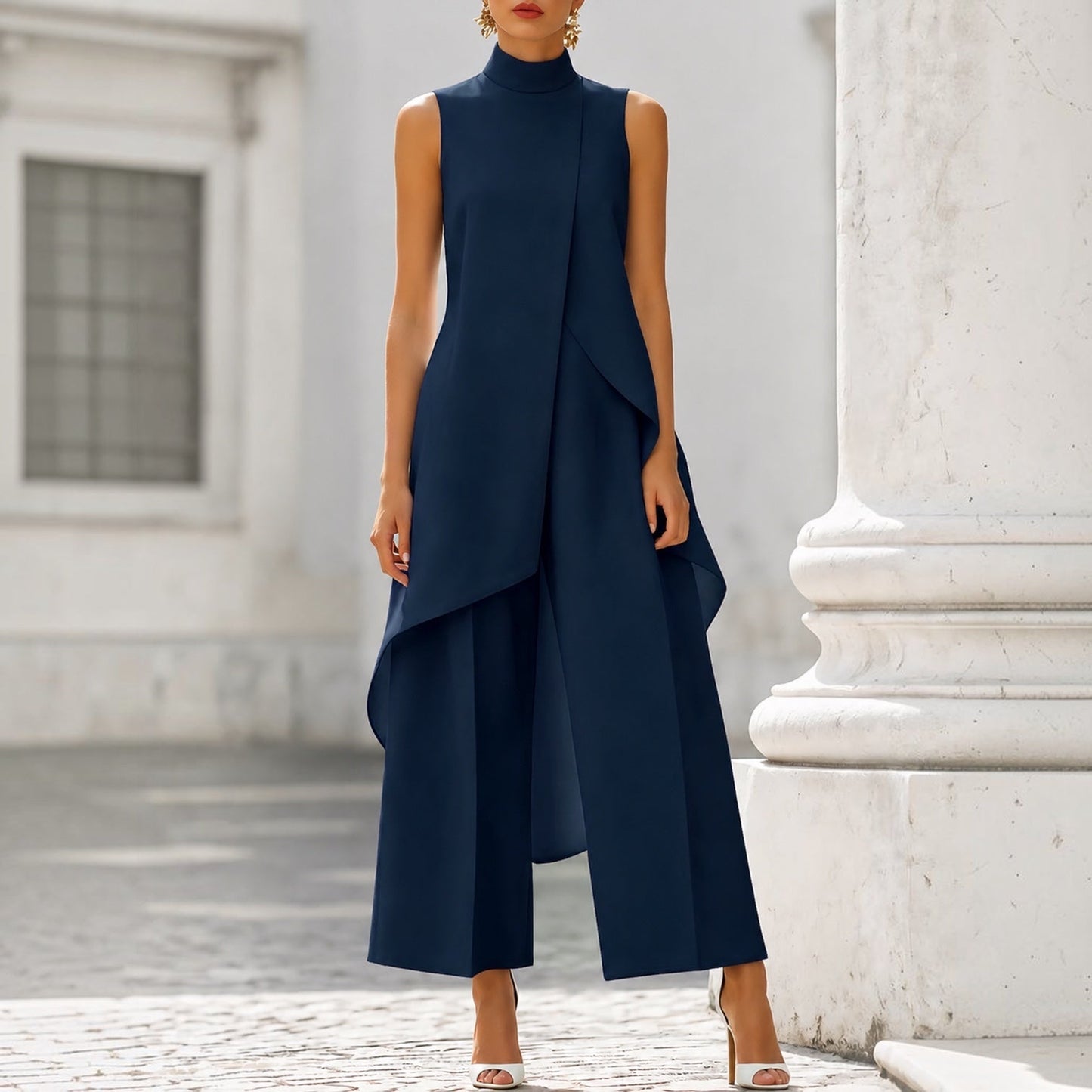 Maryam | Two Piece Sleeveless High Neck Pant Set