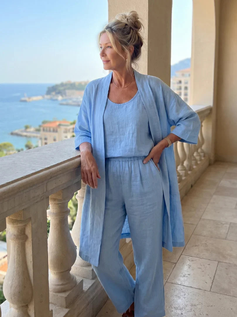 Amberley | Pant Set With Long Open Layer