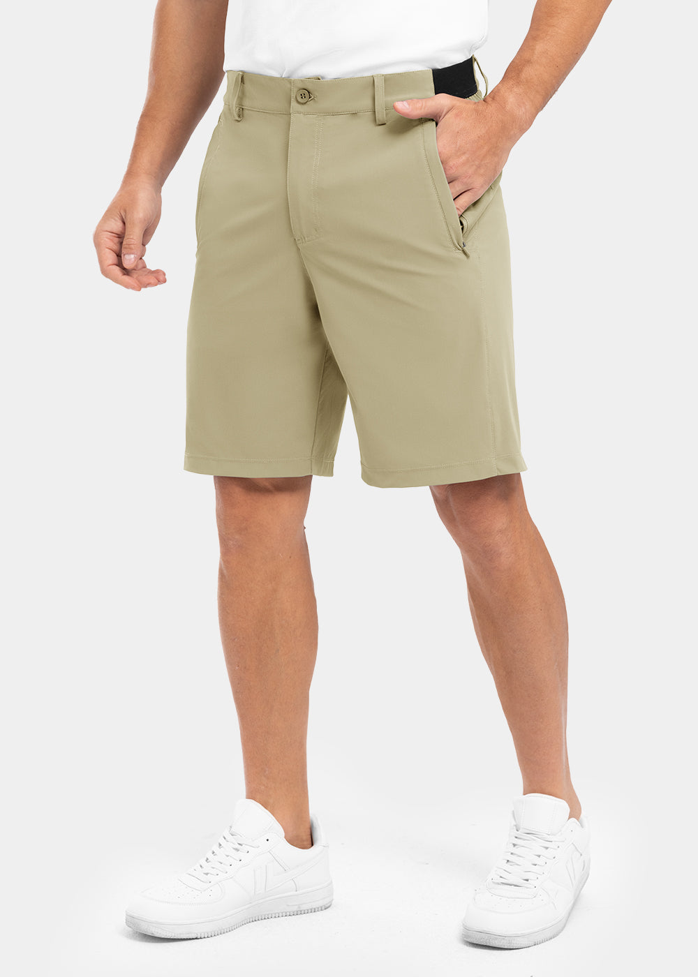 Khaled | Solid Elastic Waist Shorts