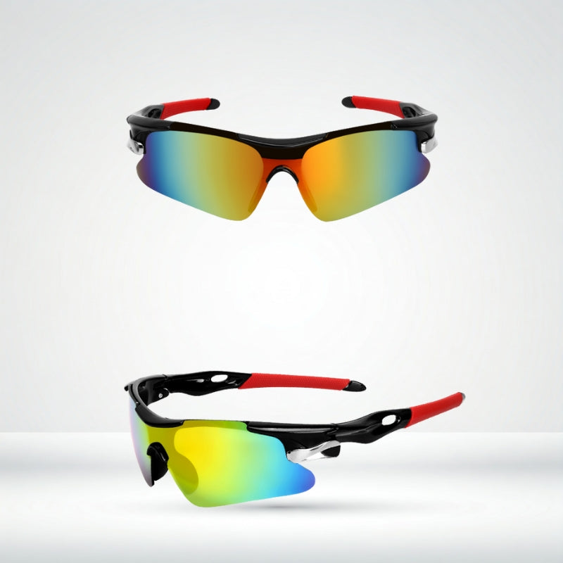 Salmeron - Sport Wraparound Sunglasses Mirrored Lens Lightweight Frame