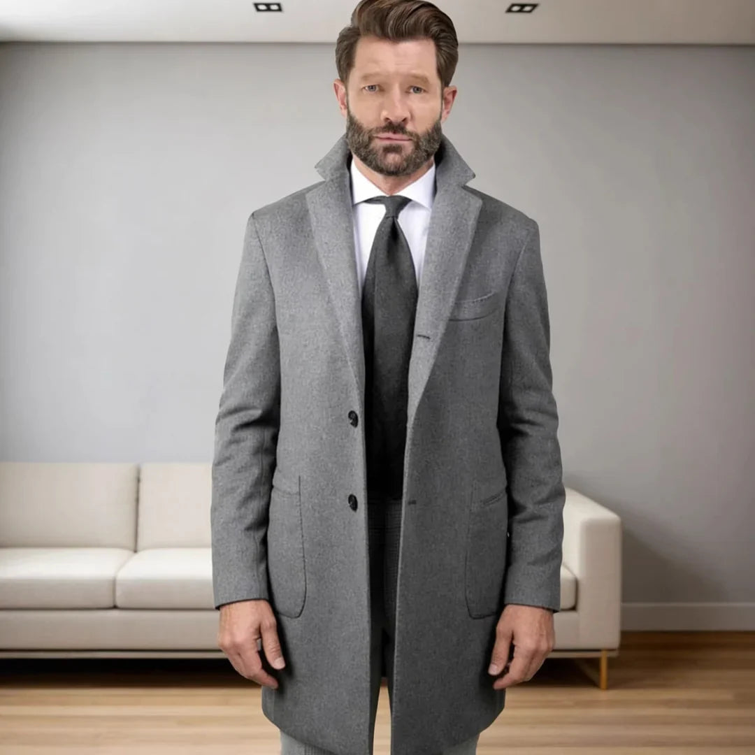 James | Overcoat with Notched Lapels and Buttons