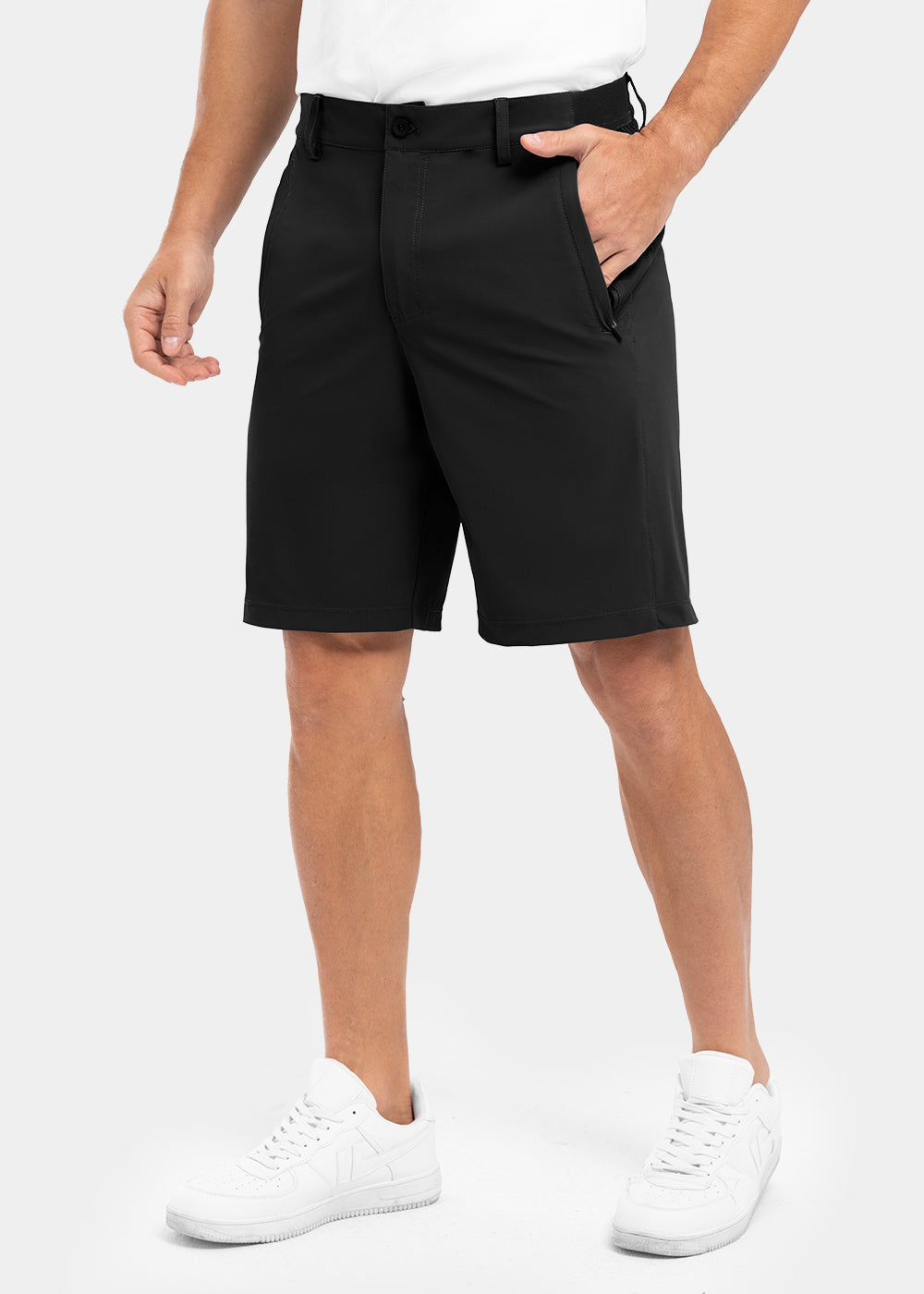 Khaled | Solid Elastic Waist Shorts