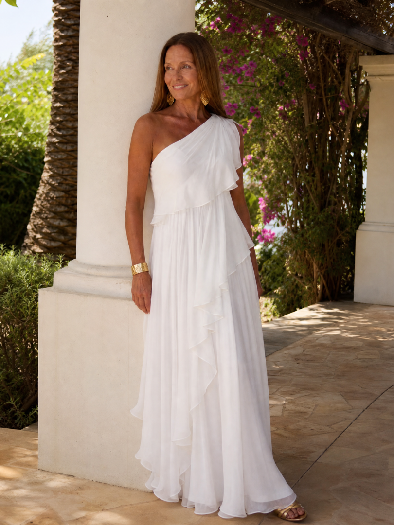 Seyma | One Shoulder Ruffle Maxi Dress