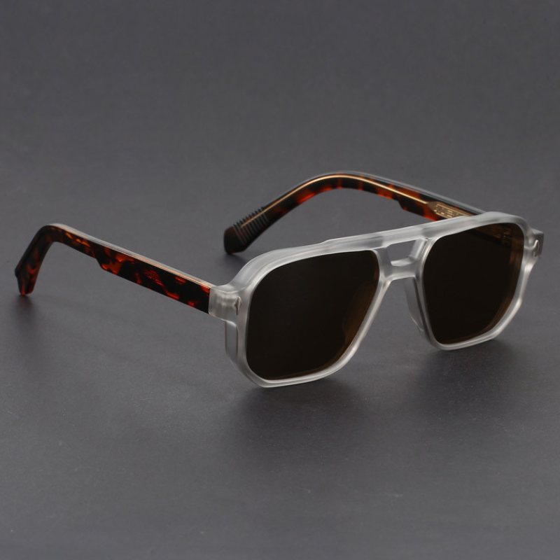 Kieran - Square Frame Blue Dark Lens Sunglasses