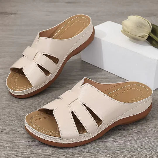 Ismera | Open Toe Cutout Slide Sandals