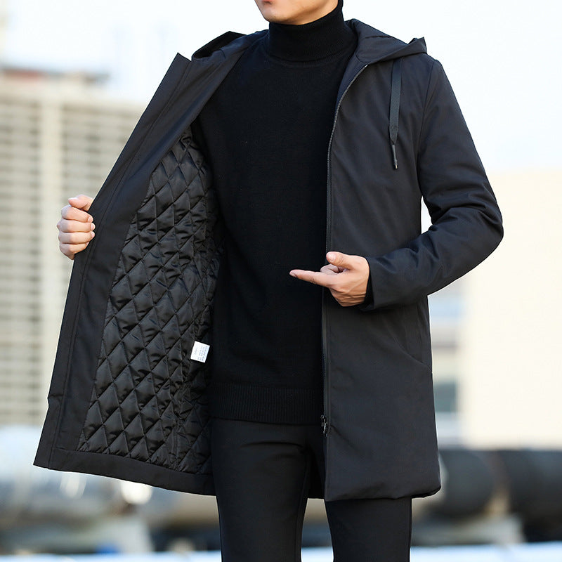 Aljoscha | Hooded Long Zip Front Coat
