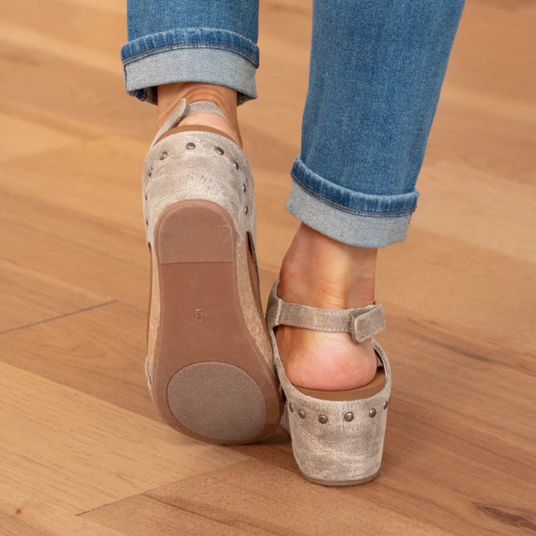 Makrina - Wedge Heel Slingback Open Toe Sandals