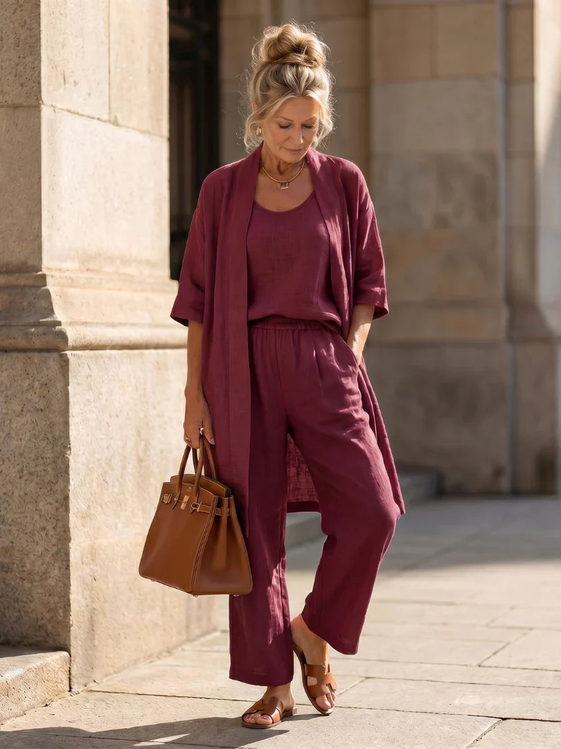 Amberley | Pant Set With Long Open Layer