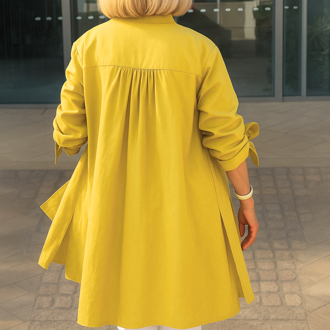 Blakely | Long Sleeve Button Front Tunic Shirt