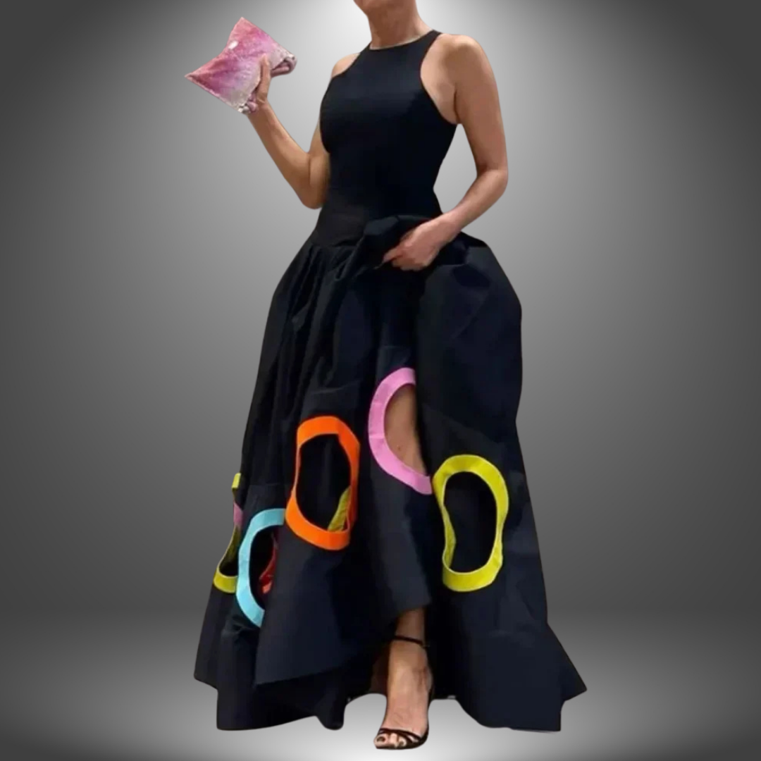 Luna | Sleeveless Abstract Print Maxi Dress