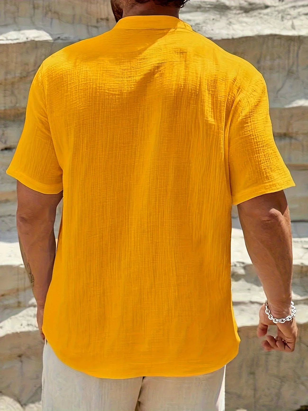 Sancho | Short Sleeve Stand Collar Henley Shirt