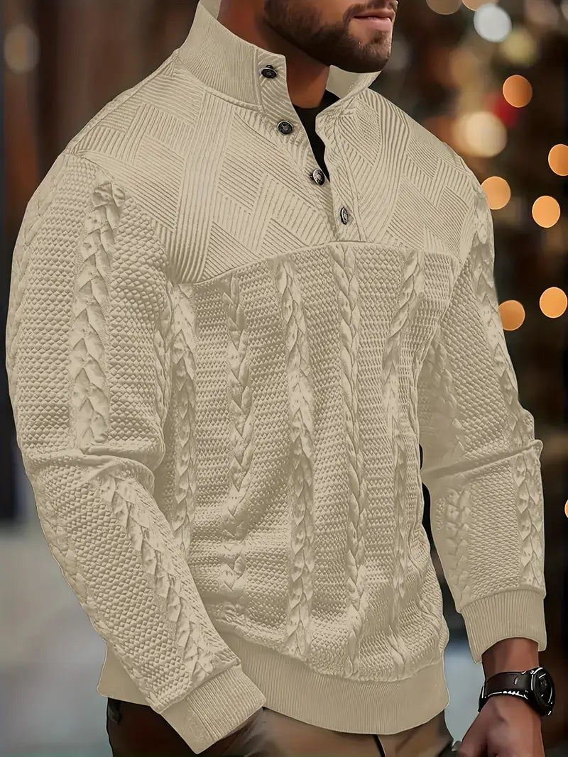 Dawson | Textured Henley Sweater for Everyday Comfort