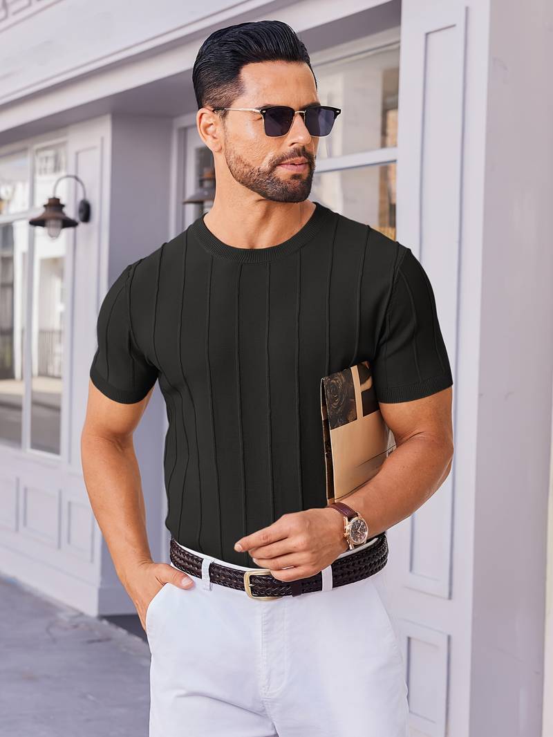 Sang | Short Sleeve Round Neck Knitted T-Shirt
