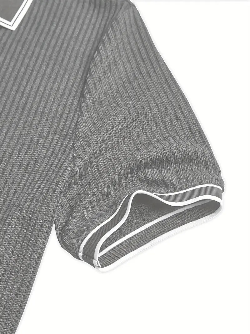 Orestis - Ribbed Short Sleeve Polo Shirt