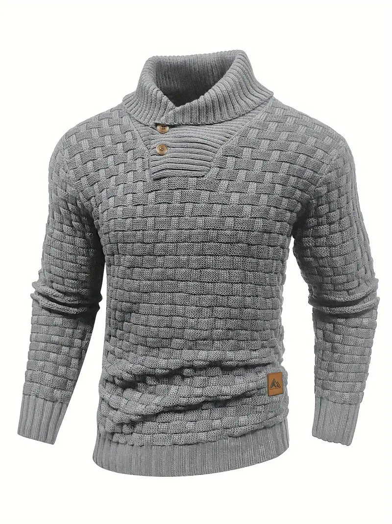 Homero | Textured Knit Turtleneck Long Sleeve Sweater