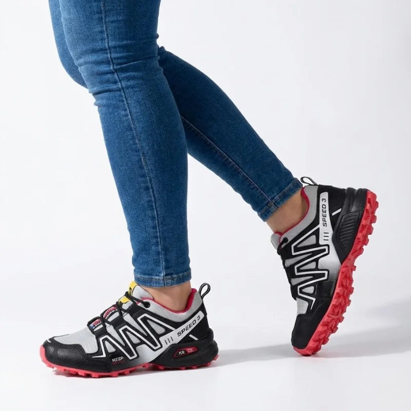 Elsie | Trail Sneakers With Colorblock Lace-Up Panels