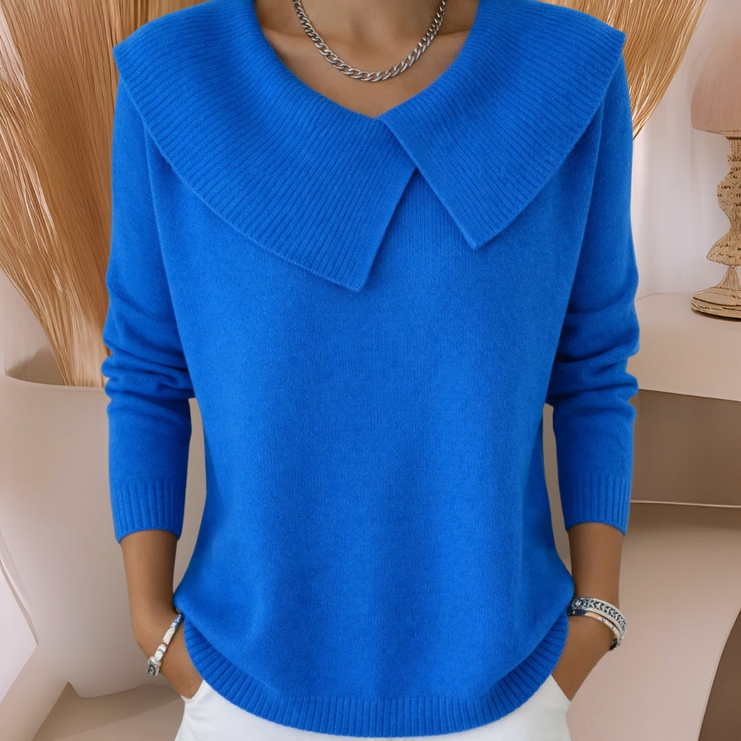 Yamina | Knit Sweater Oversized Collar Long Sleeves