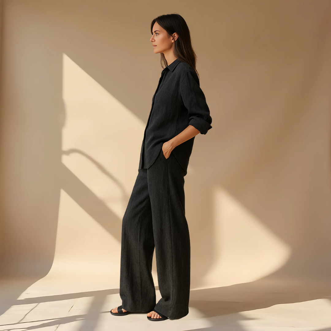 Ashleigh | Wide Leg Shirt and Pants Set