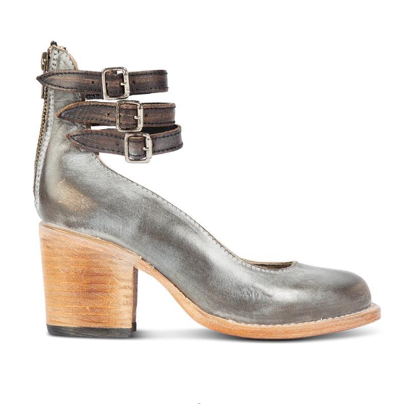 Steffie – Wooden Block Heel Ankle Strap Pumps