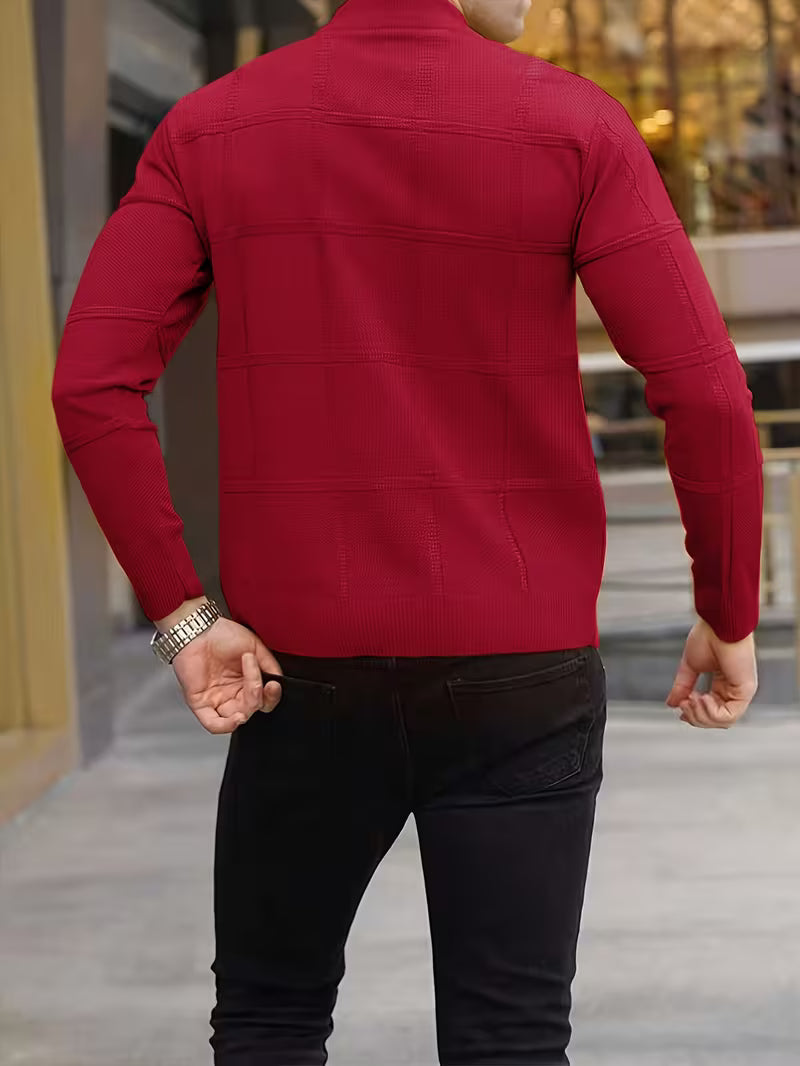 Roaan | Textured Mock Neck Long Sleeve Sweater