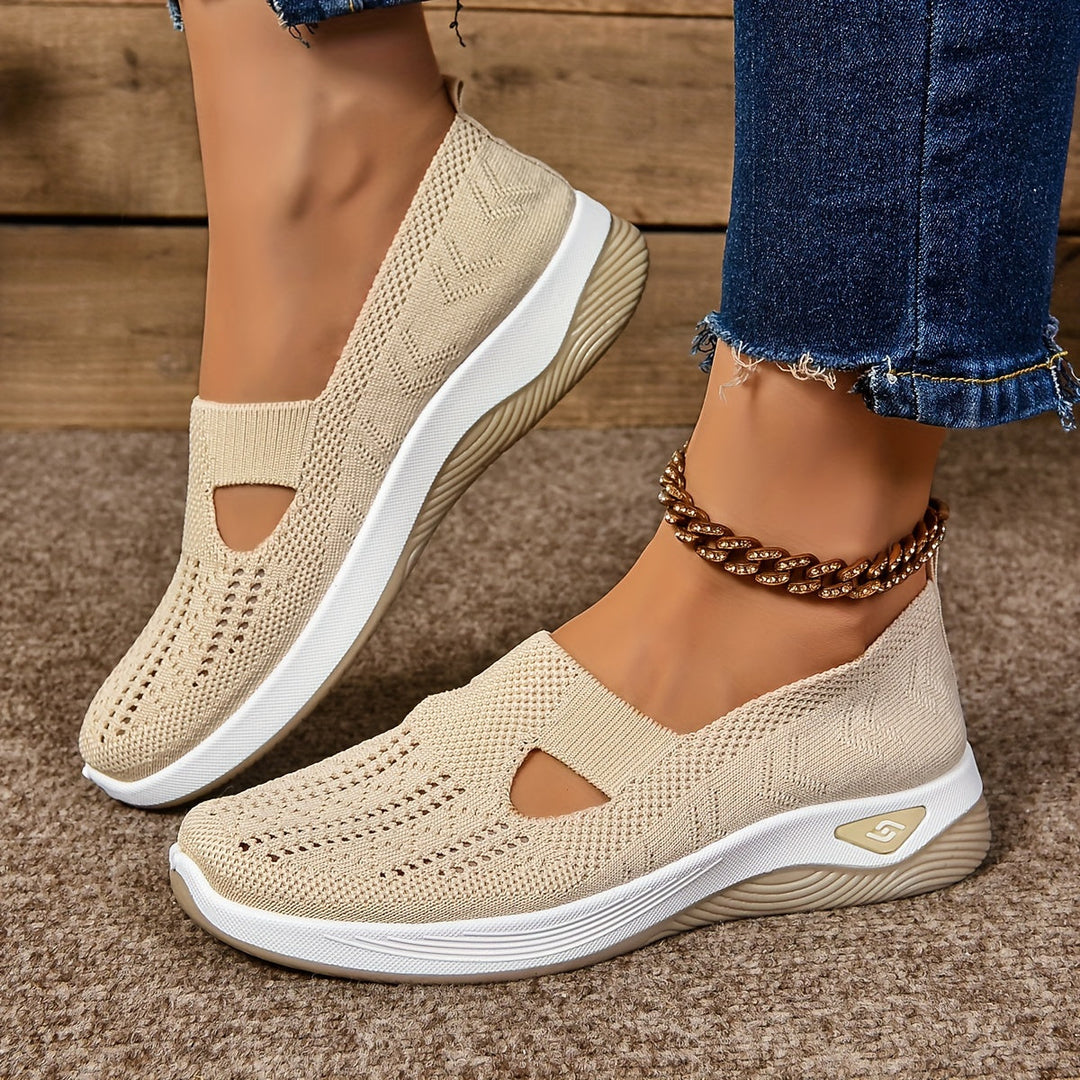 Raquel | Knit Slip-On Sneakers With Cutout Front