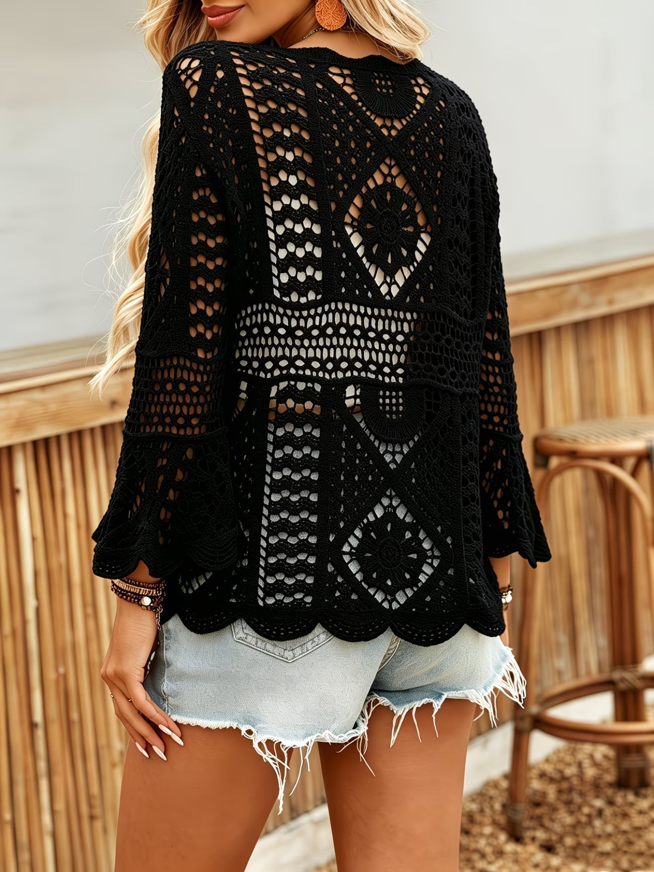Julissa | Crochet Lace Bell Sleeve Blouse