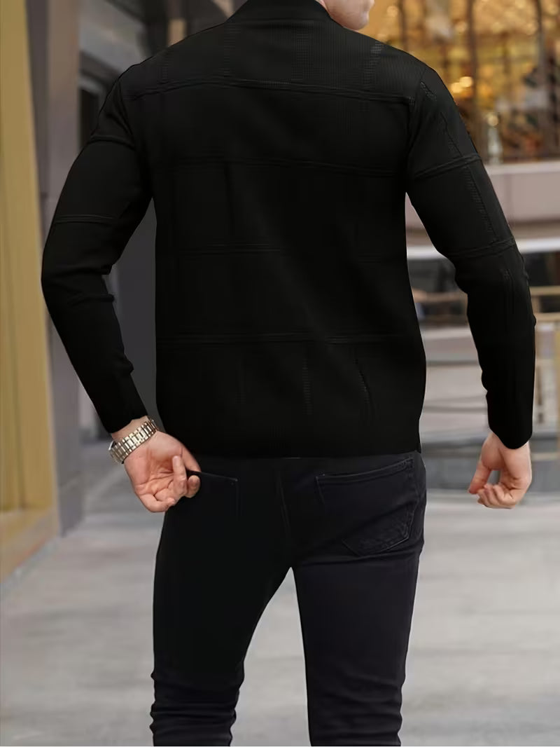 Roaan | Textured Mock Neck Long Sleeve Sweater