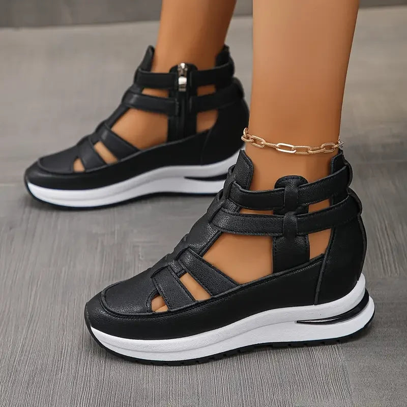 Souad - Wedge Platform Sandal Sneakers With Zipper