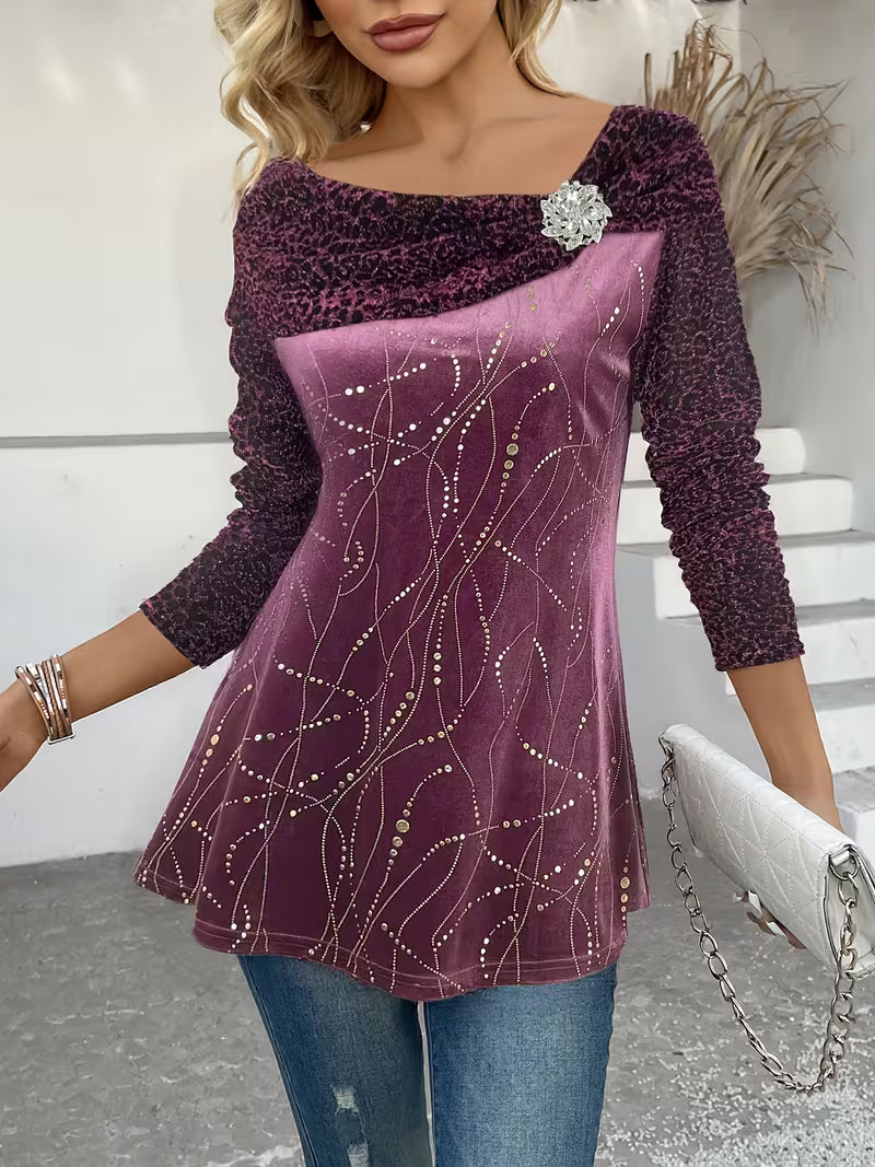 Leonana | Long Sleeve Decorative Top with Embellishments