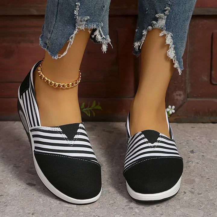 Tasha - Striped Slip On Wedge Sneakers