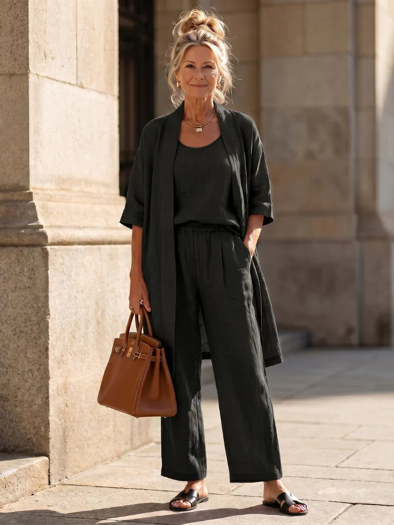 Amberley | Pant Set With Long Open Layer