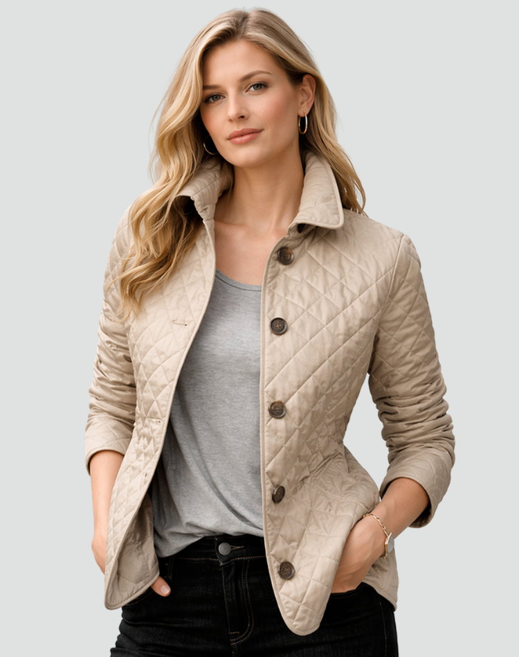 Myrna | Jacket Quilted Stand Collar Button Front