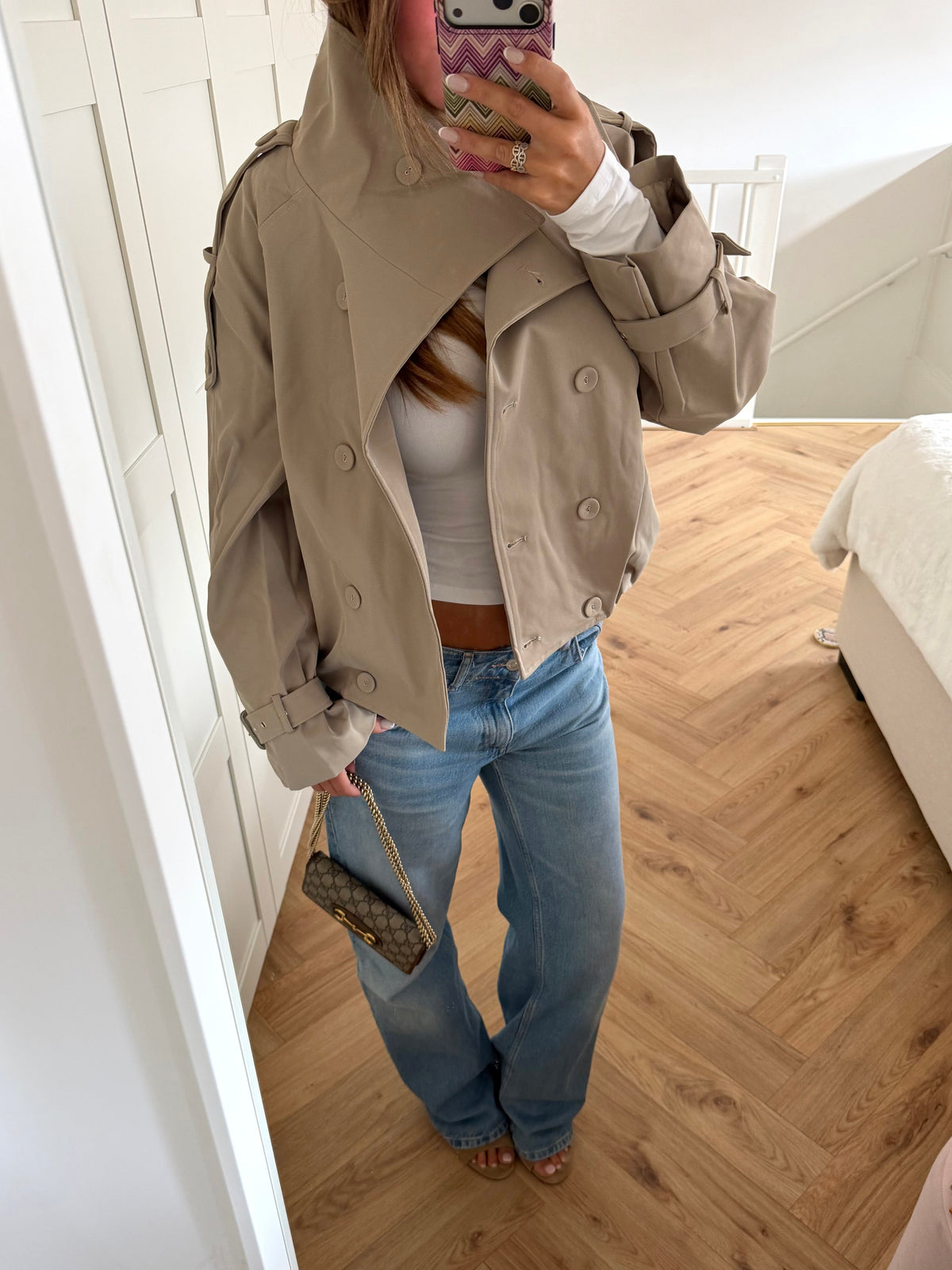 Luzia | Jacket With Double Breasted Front Stand Collar